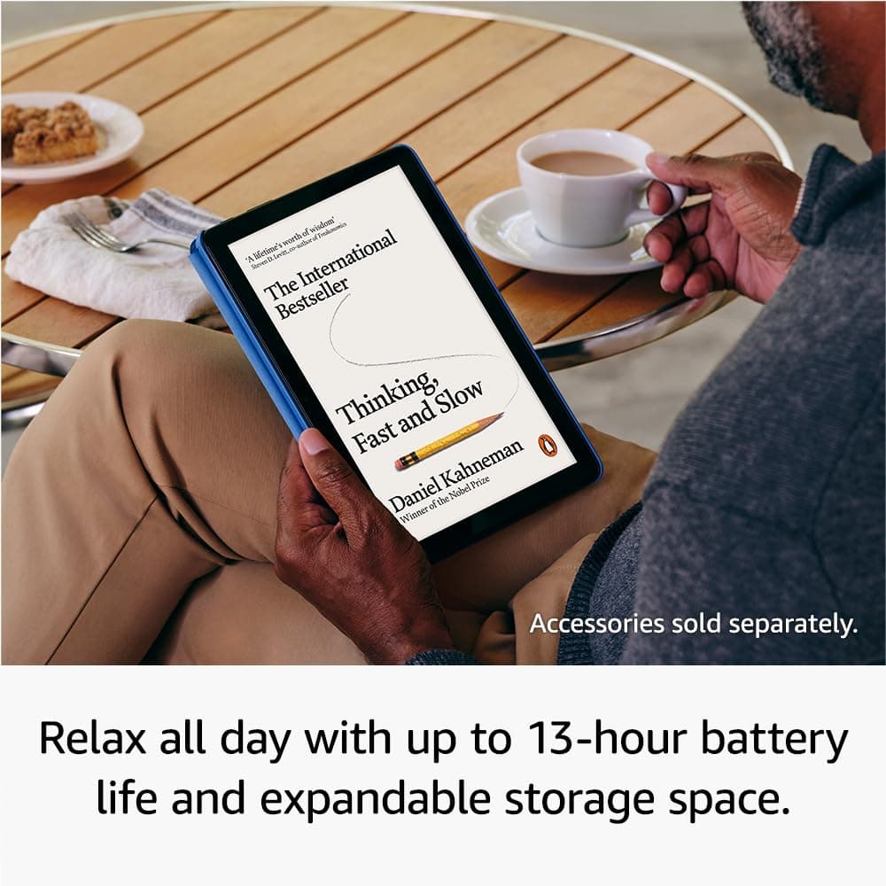 Amazon Fire HD 10 tablet (newest gen), built for relaxation, 10.1" vibrant Full HD screen, octa-core processor, 3 GB RAM, up to 13-h battery life, (2023 release), 64 GB, Black, with adverts — view 5