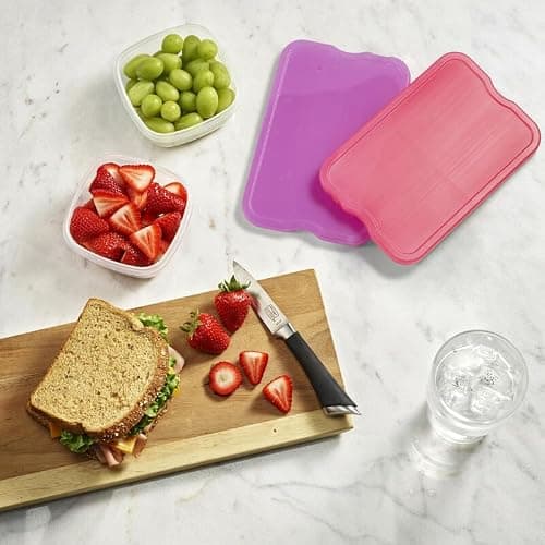 Cool Coolers by Fit & Fresh 4 Pack XL Slim Ice Packs, Quick Freeze Space Saving Reusable Ice Packs for Lunch Boxes or Coolers, Multi — view 5