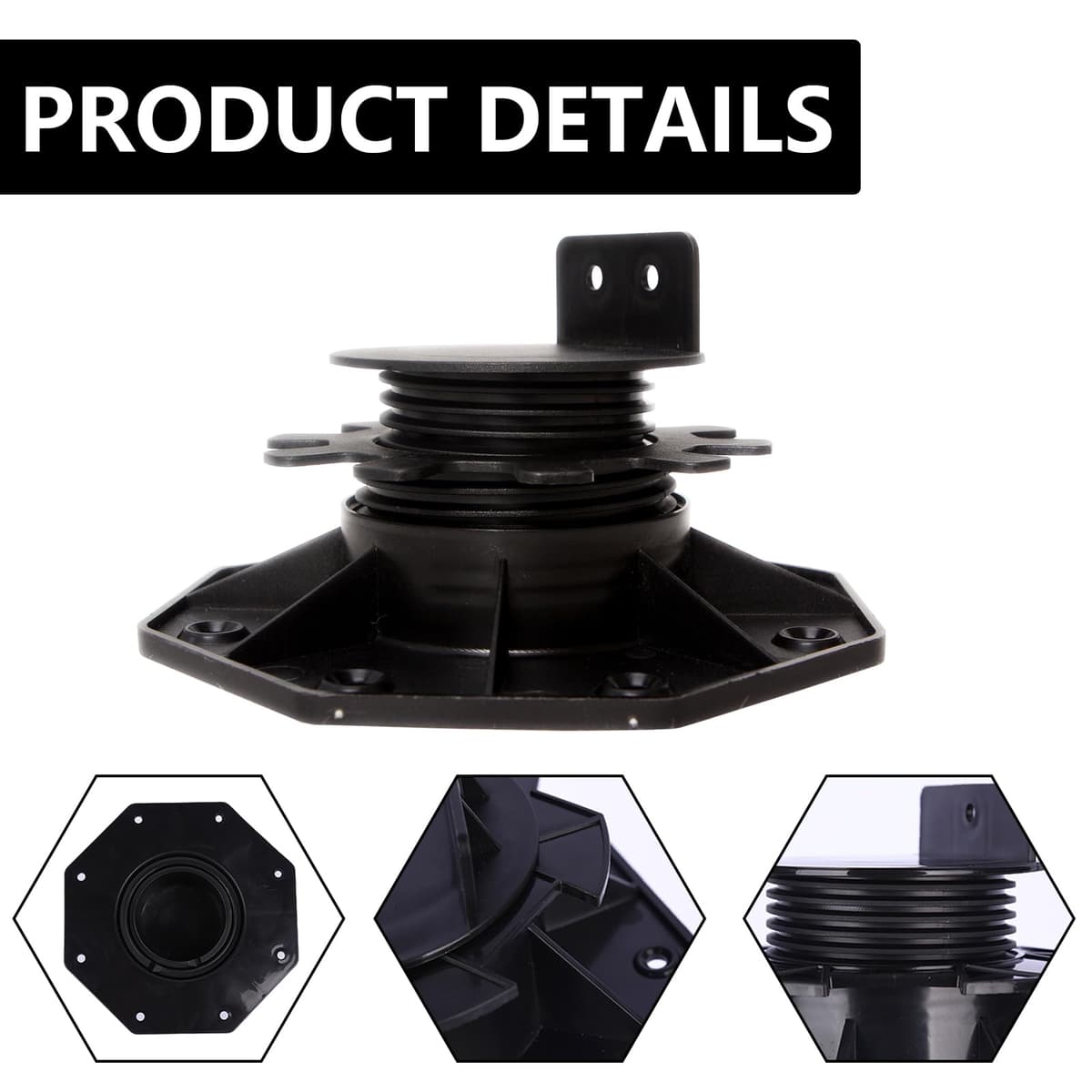 Soportes de Pedestal, 20 Piezas de Soportes de Pedestal de Altura Ajustable de 30 a 60 mm Pies Ajustables con Capacidad de Carga de 800 kg Placas de Rodamiento de Placas para Jardín Balcón — view 5
