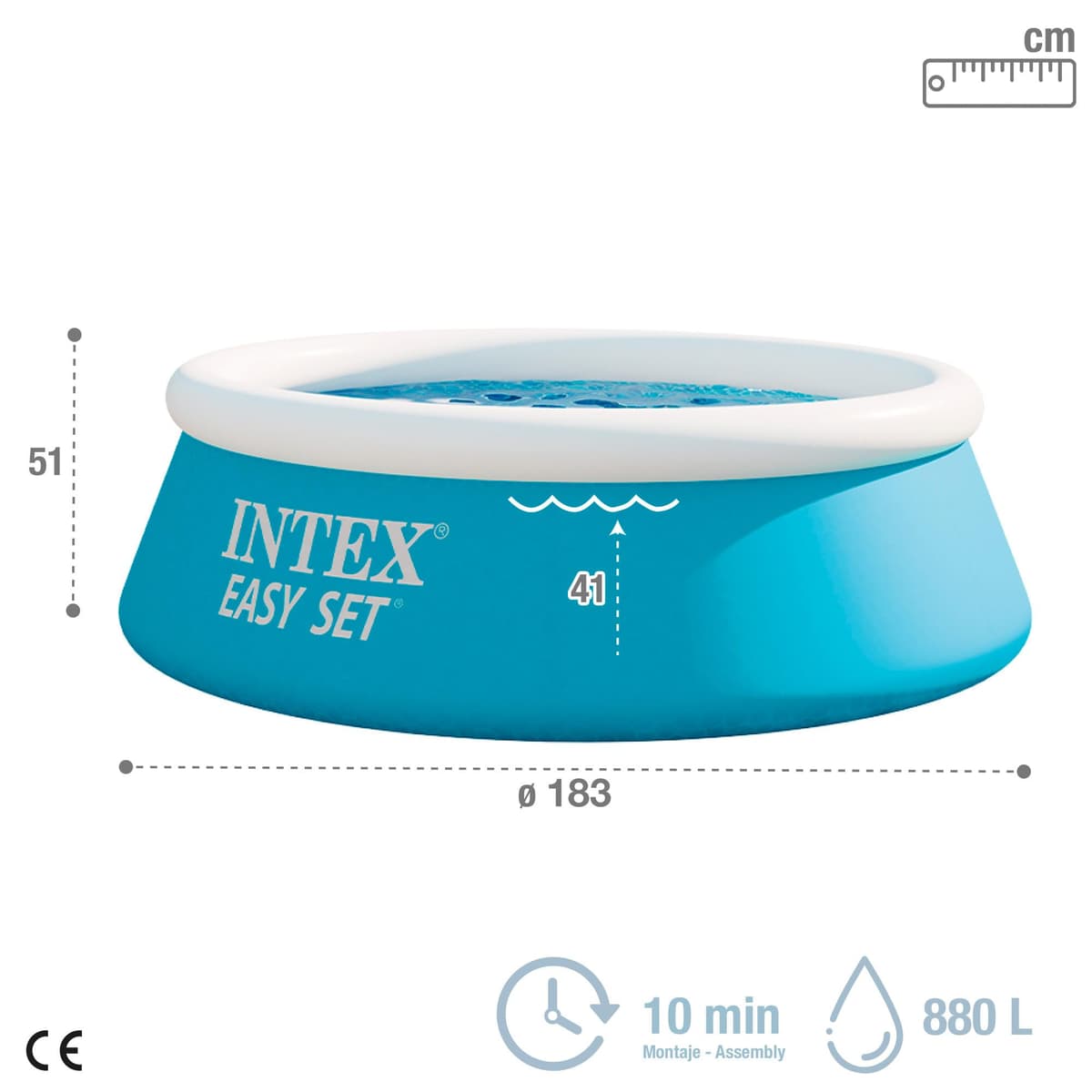 Intex 6ft x 20in Easy Set Swimming Pool #28101, Blue — view 4