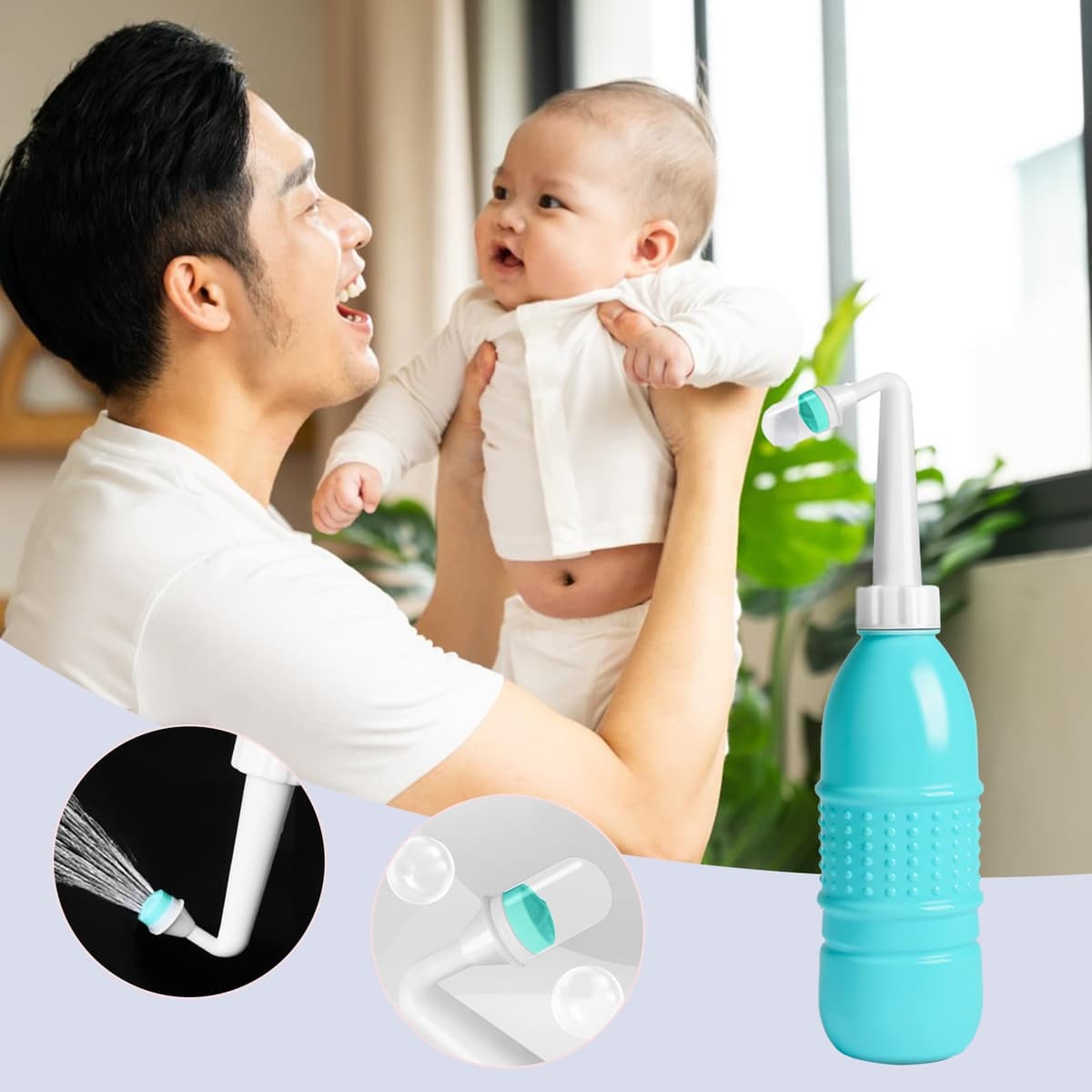Botella de ducha femenina - Lavado vaginal de 400 ml, limpiador de higiene ergonómico, material LDPE EVA | de riego para el cuidado Personal femenino, dispositivo de higiene portátil reutiliza — view 3