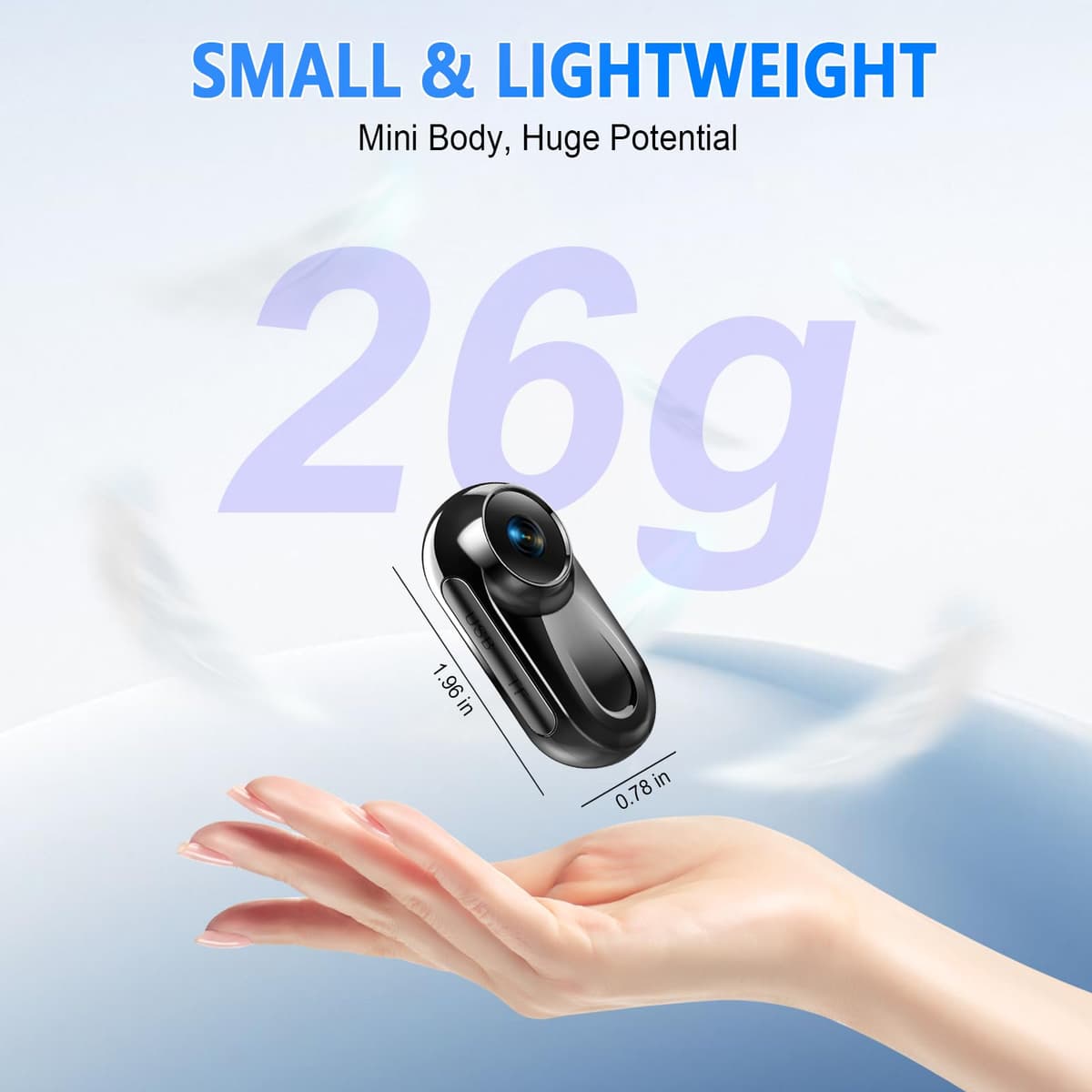 Thumb Action Camera 1080P, 512G Mini Body Camera with Magnetic & 360° Clip, Tiny Portable Vlogging Sports Cam Mount Anywhere, Hands-Free Video Recorder for Motorcycle/Travel/Bike(SD Card Not Included) — view 3