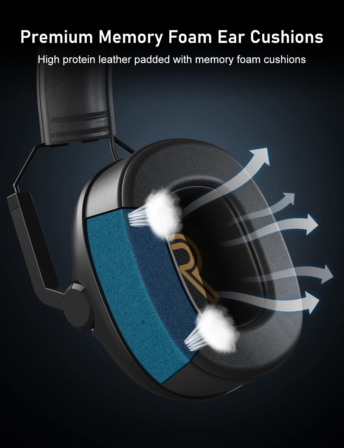 SENZER SG500 Surround Sound Pro Gaming Headset with Noise Cancelling Microphone - Soft Memory Foam Padding - Portable Foldable Headphones for PC, PS4, PS5, Xbox One, Switch — view 4