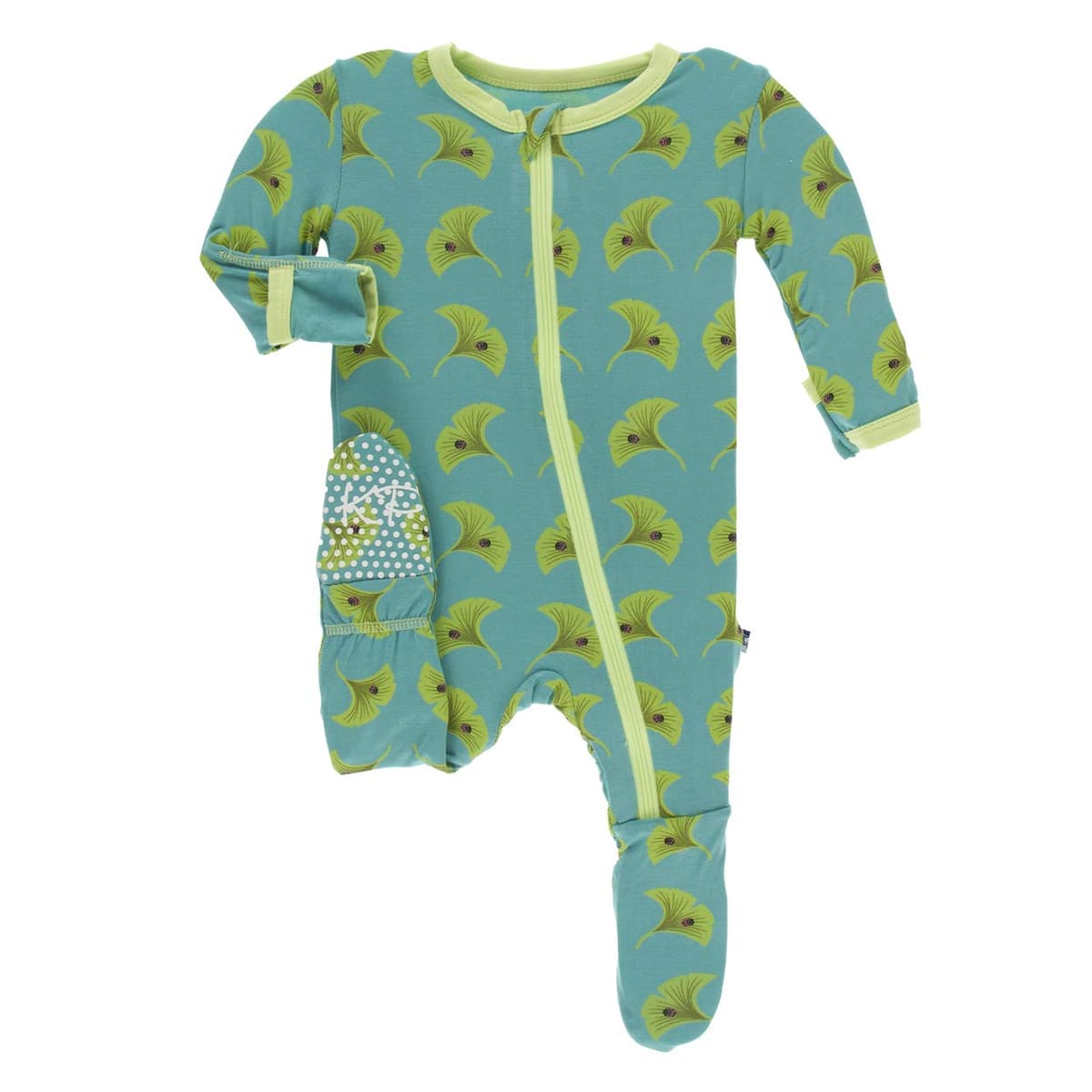 KicKee Pants Little Girls Basic Footie with Zipper - Lotus, 6-9 Months — view 31