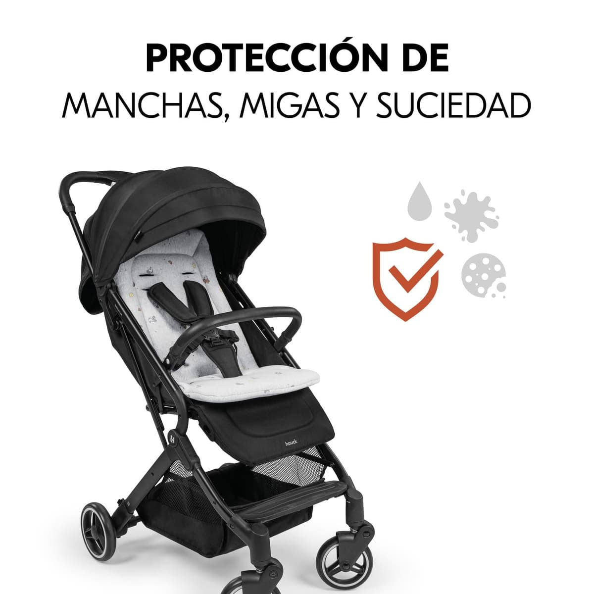 hauck Colchoneta Silla de Paseo Universal - Funda Carrito Bebé y Remolques de Bicicleta para Niños - Algodón Transpirable - Fácil de Fijar - Verano e Invierno - Disney Mickey Minnie Mouse - Gris — view 4