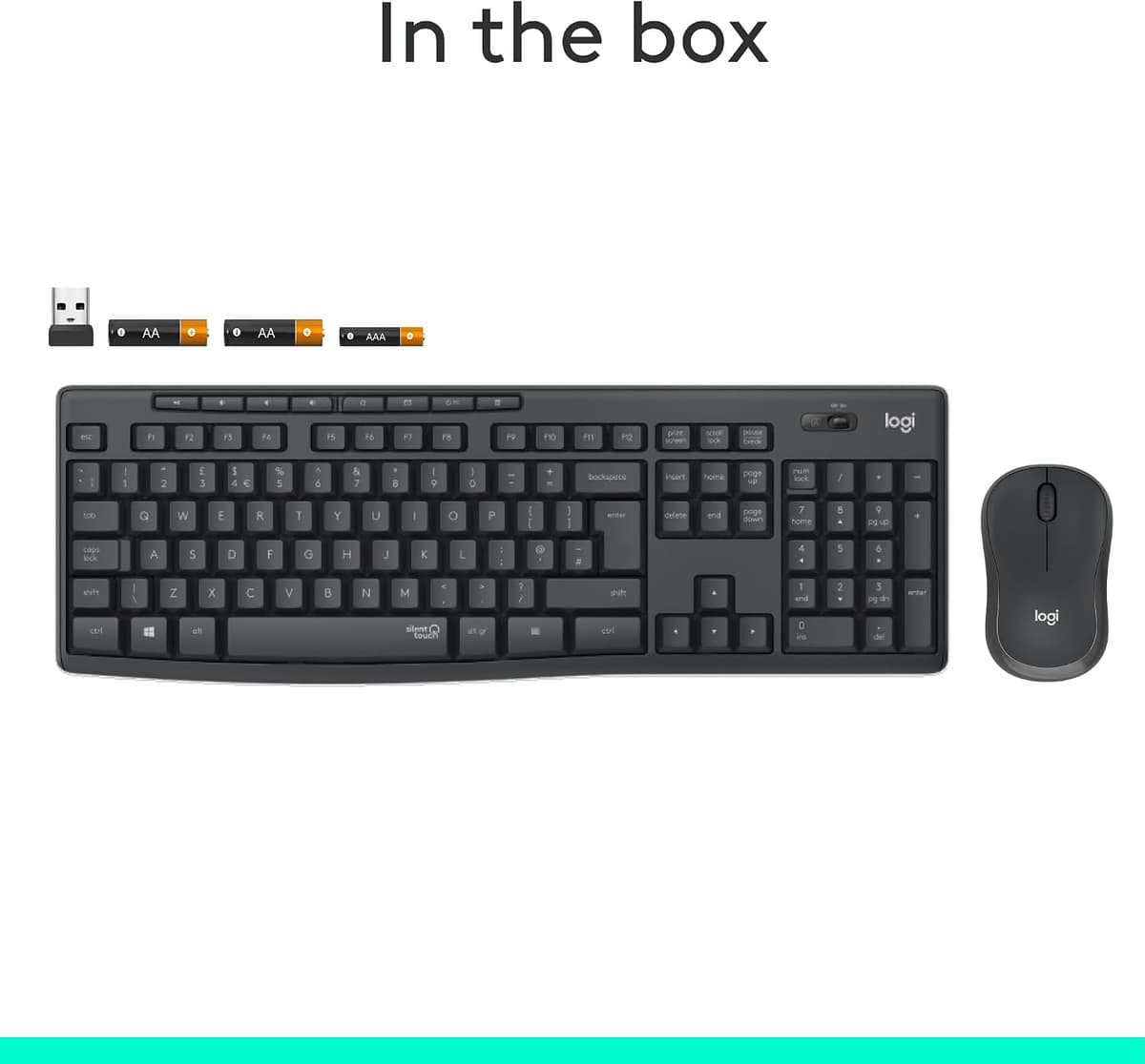 Logitech MK295 Silent Wireless Mouse & Keyboard Combo with SilentTouch Technology, Full Numpad, Advanced Optical Tracking, La — view 8