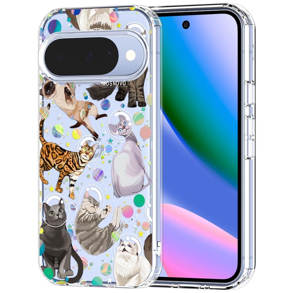 MOSNOVO Case for Google Pixel 9 & Pixel 9 Pro, [Buffertech 6.6ft Military-Grade Drop Protection] [Anti Peel Off Tech] Clear TPU Bumper Phone Case Cover Design - Eucalyptus — view 116