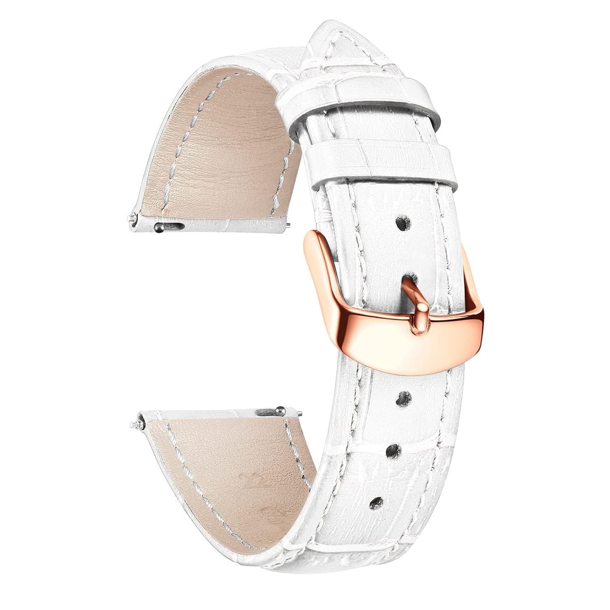 BINLUN Quick Release Leather Watch Straps Replacement Watch Bands Smart Watch Strap Crocodile Pattern in 10 Colors 13 Sizes with Silver/Gold/Rose-Gold Buckle for Men Women(10mm-24mm) — view 38