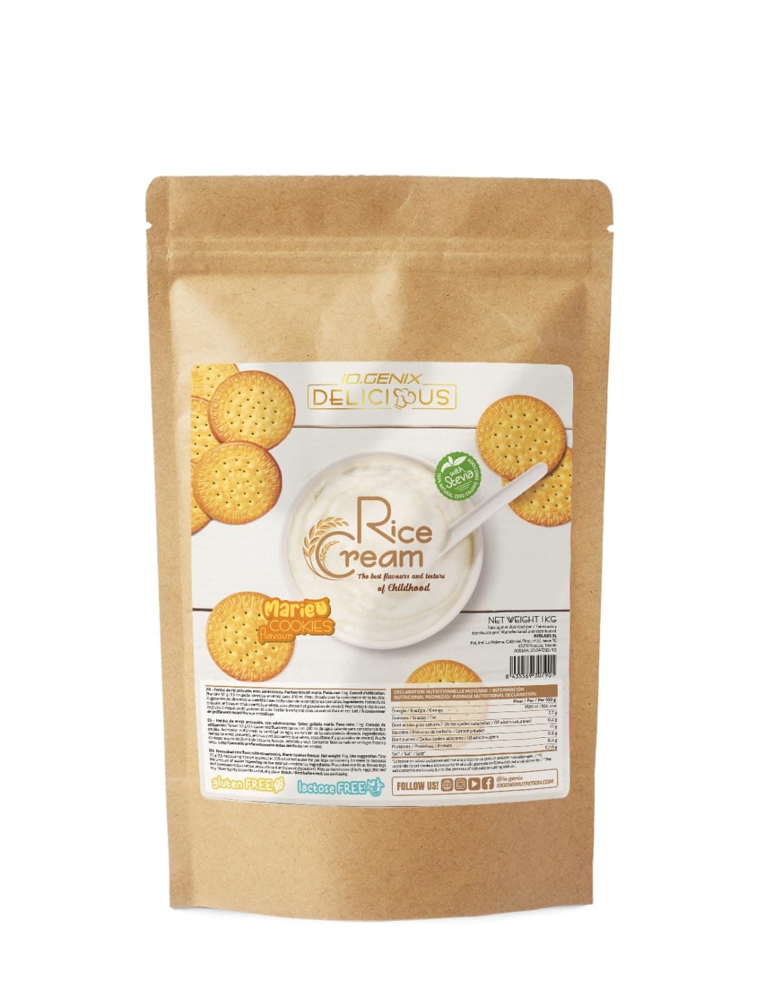 iO.GENIX - Crema de Arroz | 1 kg | Harina de Arroz Precocida | Fuente de Energia | Buena Digestibilidad (Rochello) — view 5