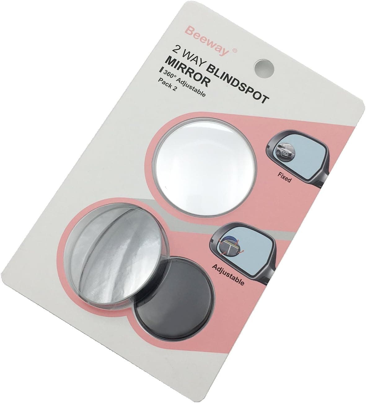 BEEWAY Blind Spot Mirrors, Round Frameless 360° Rotate Sway Adjustable HD Glass Convex Mirror Maximize RearView Universal for Car SUV Trucks Traffic Safety - Pack 2 — view 6