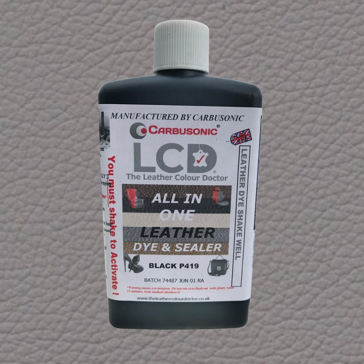 LCD All-in-One Leather dye & Sealer - Repair & Restore Paint, Permanent Colour for Sofas, Shoes, Handbags, Clothing, self Sealing 100ml by The Leather Colour Doctor (Grey) — view 3