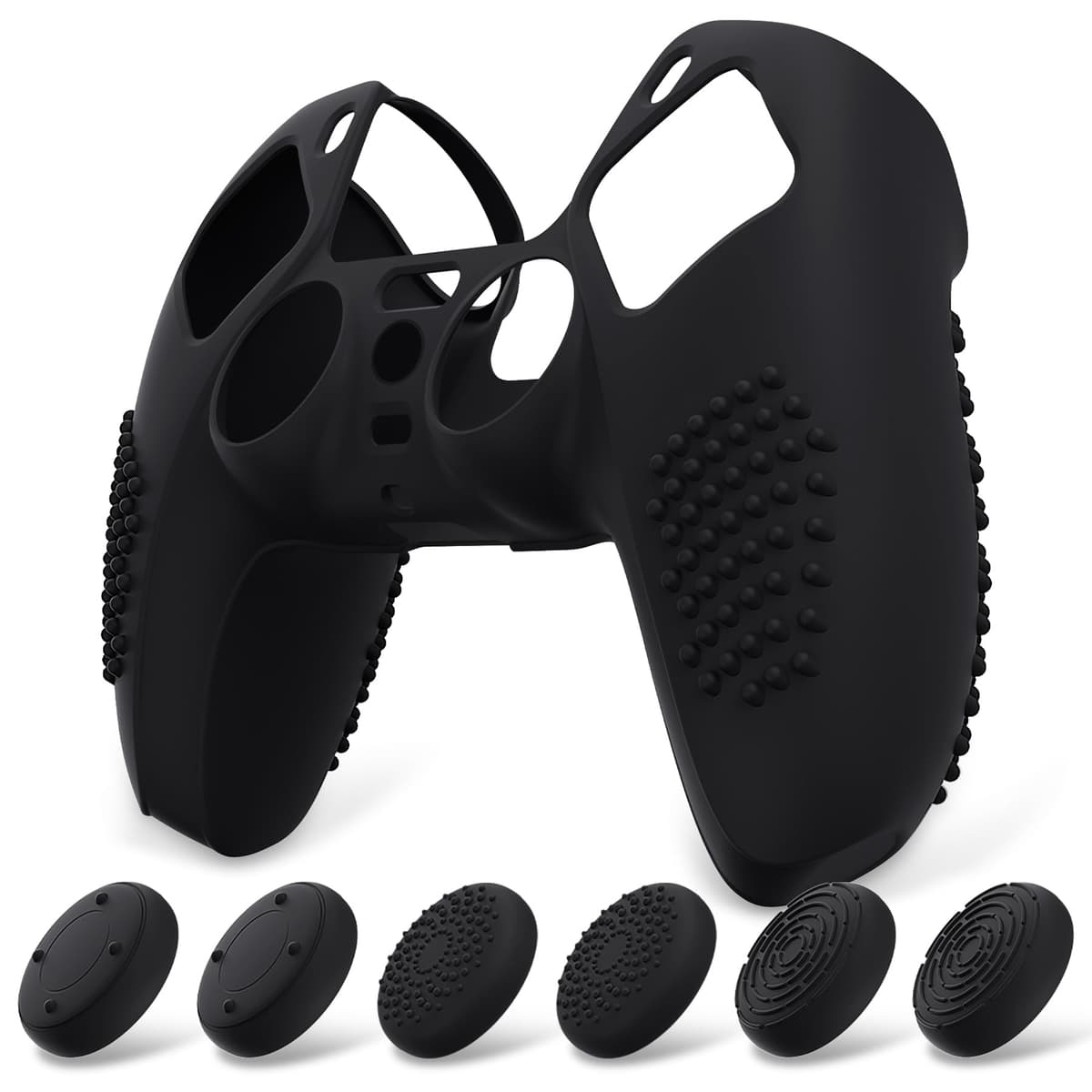 eXtremeRate PlayVital Funda de Silicona para ps5 Mando - Carcasa Protectora con 6 Tapas de Joysticks, Impermeable, Resistente y Antideslizante, Funda de Goma Suave, 3D Tachonado (Matcha Verde) — view 20