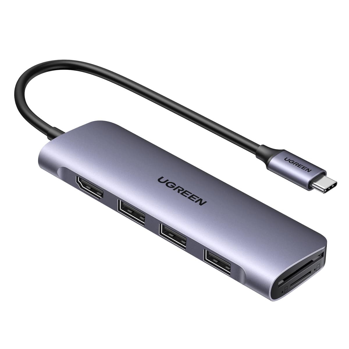 UGREEN USB C Hub, 7-in-1 Revodok USB Hub for Laptops, 4K HDMI to USB-C, 100W PD, microSD SD Card Reader, 3x USB-A/C Ports, Compact Aluminum Multiport Adapter for MacBook, HP, Dell, iPad, Galaxy Dex — view 8