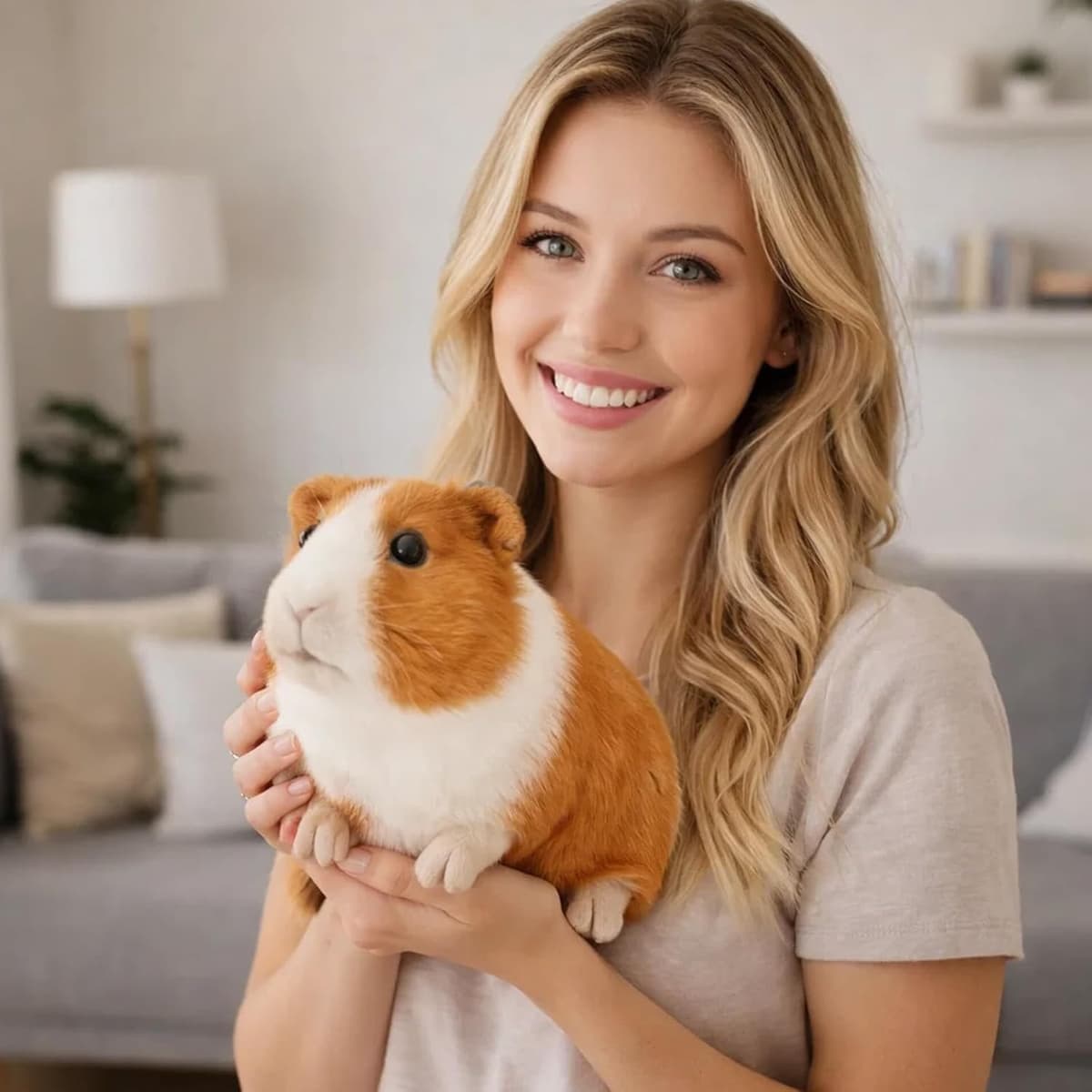 Guinea Pig Plush, Guinea Pig Teddy with Soft Plush Material, Realistic Stuffed Animal for Home Decoration and Daily Companionship, Cuddly Guinea Pig Soft Toy for Animal Lovers — view 4
