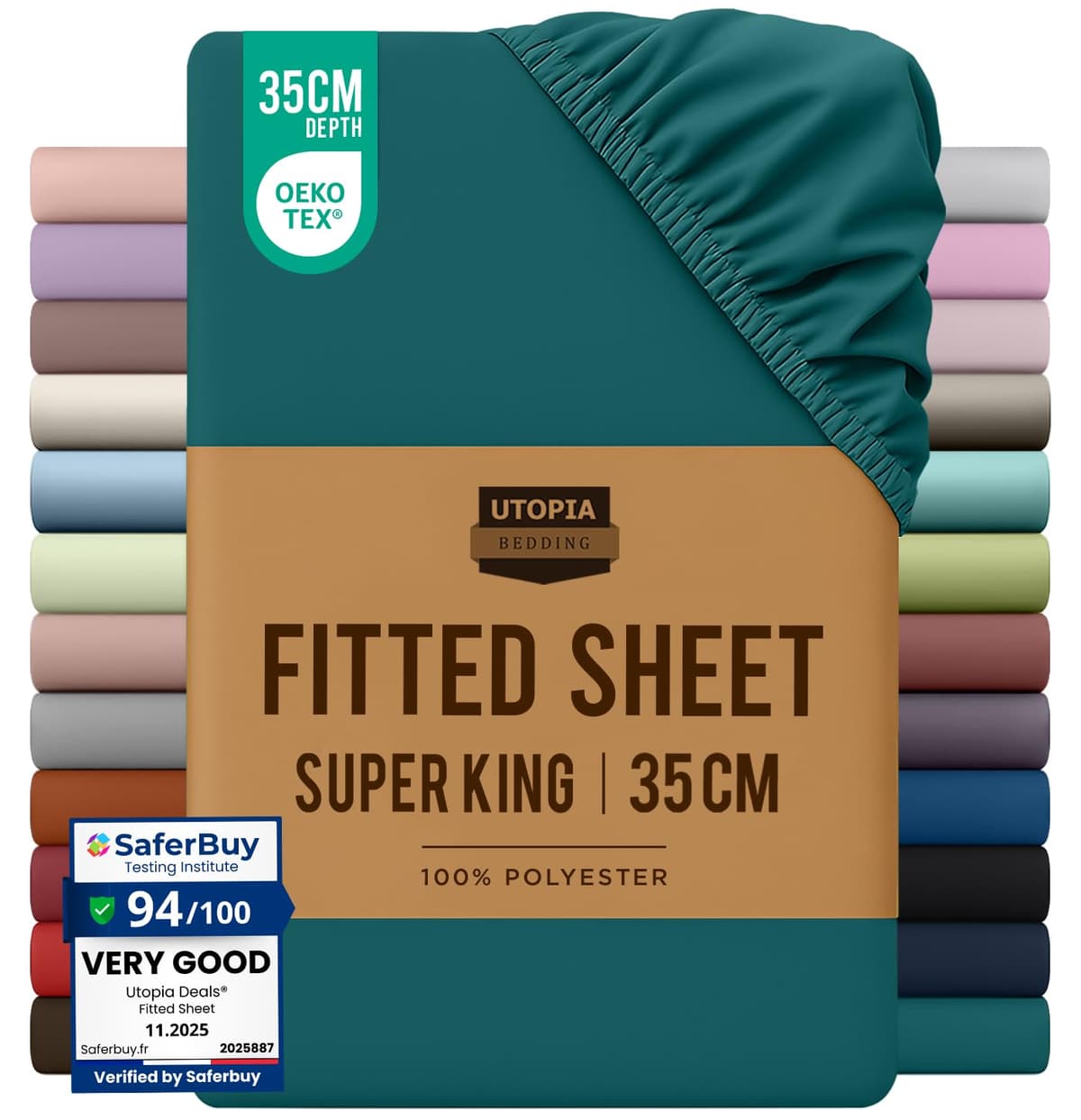 Utopia Bedding Fitted Sheet King, Grey - Deep Pocket 14 inch (35 cm) - Easy Care - OEKO-TEX Certified - Soft Brushed Microfibre Fabric - Shrinkage and Fade Resistant - Bottom Sheet — view 18