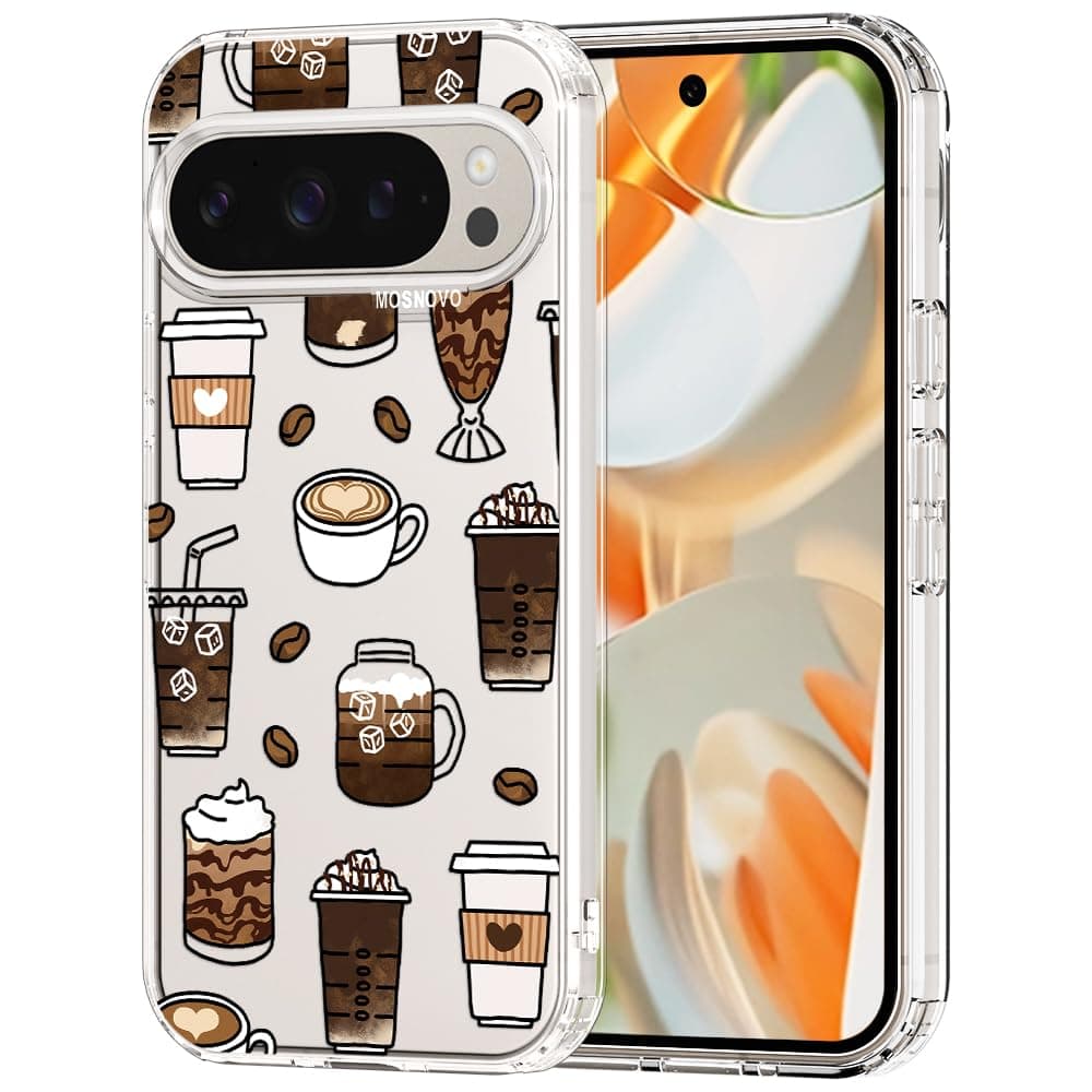 MOSNOVO Case for Google Pixel 9 & Pixel 9 Pro, [Buffertech 6.6ft Military-Grade Drop Protection] [Anti Peel Off Tech] Clear TPU Bumper Phone Case Cover Design - Eucalyptus — view 36