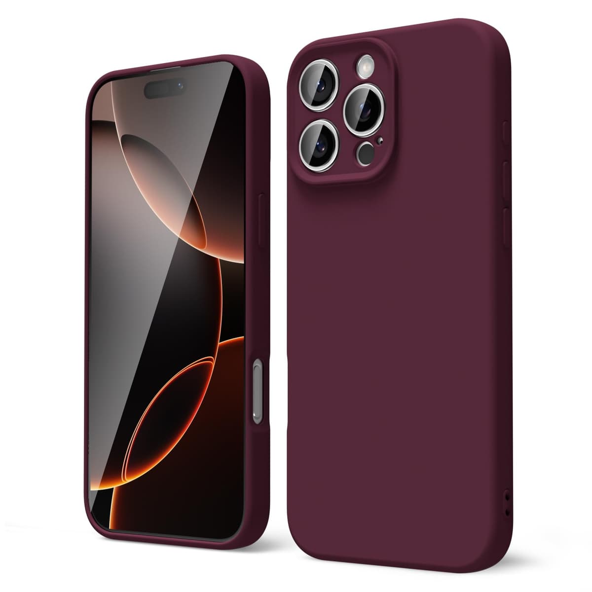 oakxco for iPhone 17 Pro Max Phone Case Liquid Silicone, Cute Thin Slim Grip Soft Rubber Gel for Women Men, Smooth Matte TPU Plain Solid Color Girly Simple Case with Camera Cover, Light Pink — view 981