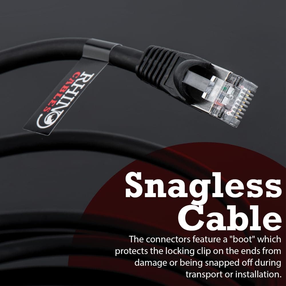 rhinocables CAT 6a Ethernet Cable | 10Gbps S/FT High-Speed & Large Bandwidth Data Transfer | Reliable LAN Network RJ45 Cable | Wi-Fi Broadband Cable for Seamless Gaming & Streaming (5m, Black) — view 3