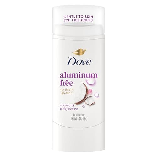 Dove Deodorant Stick for Women, Aluminum Free, 72H Odor Protection, Coconut & Pink Jasmine, 2.4 Oz