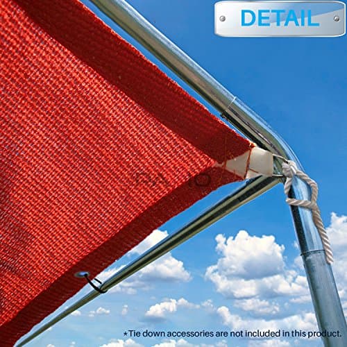 Patio Paradise 14' x 30' Sun Shade Cloth with Grommets Rectangle Shade Sail Canopy Pergola Cover with Straight Edge, UV Block Fabric for Backyard Deck Outdoor Activities, Red — view 5