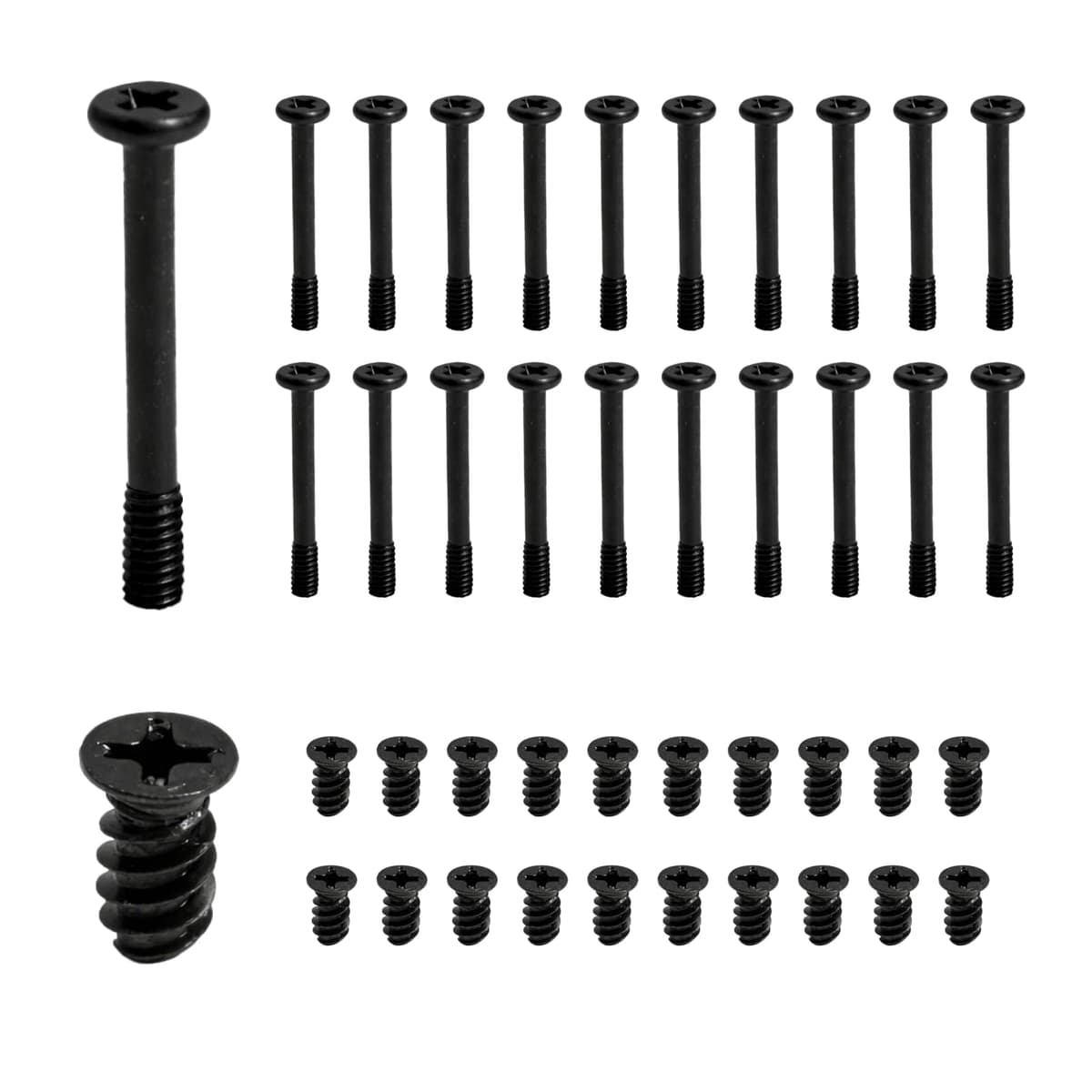 Lote de 80 Tornillos para Ventilador y Caja de PC–M5 x 10 mm y 6-32 x 30 mm en Acero al Carbono,Tornillos Autorroscantes para Radiador, Refrigeración Líquida y Montaje de Ventiladores de Ordenador