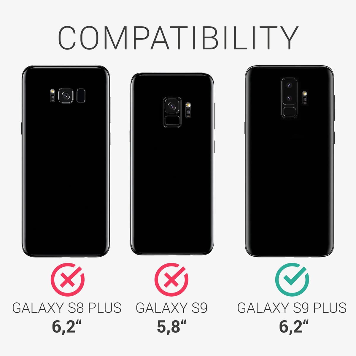 kwmobile Case for Samsung Galaxy S9 Plus Case - Soft Cover - Shockproof Silicone - Wireless Charging Dark Rose — view 6