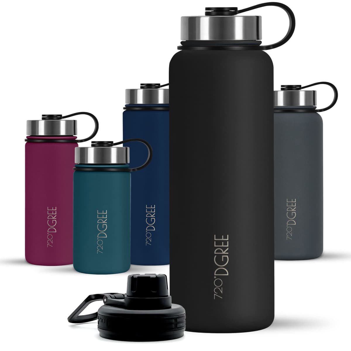 720°DGREE Botella Agua Termo Acero Inoxidable “noLimit“ – 410ml, 530ml, 710ml, 950ml, 1200ml - Sin BPA Free, Antigoteo y Prueba de Fugas - Frasco térmico, Cantimplora Aislada +Cubierta Deportes Gratis — view 21