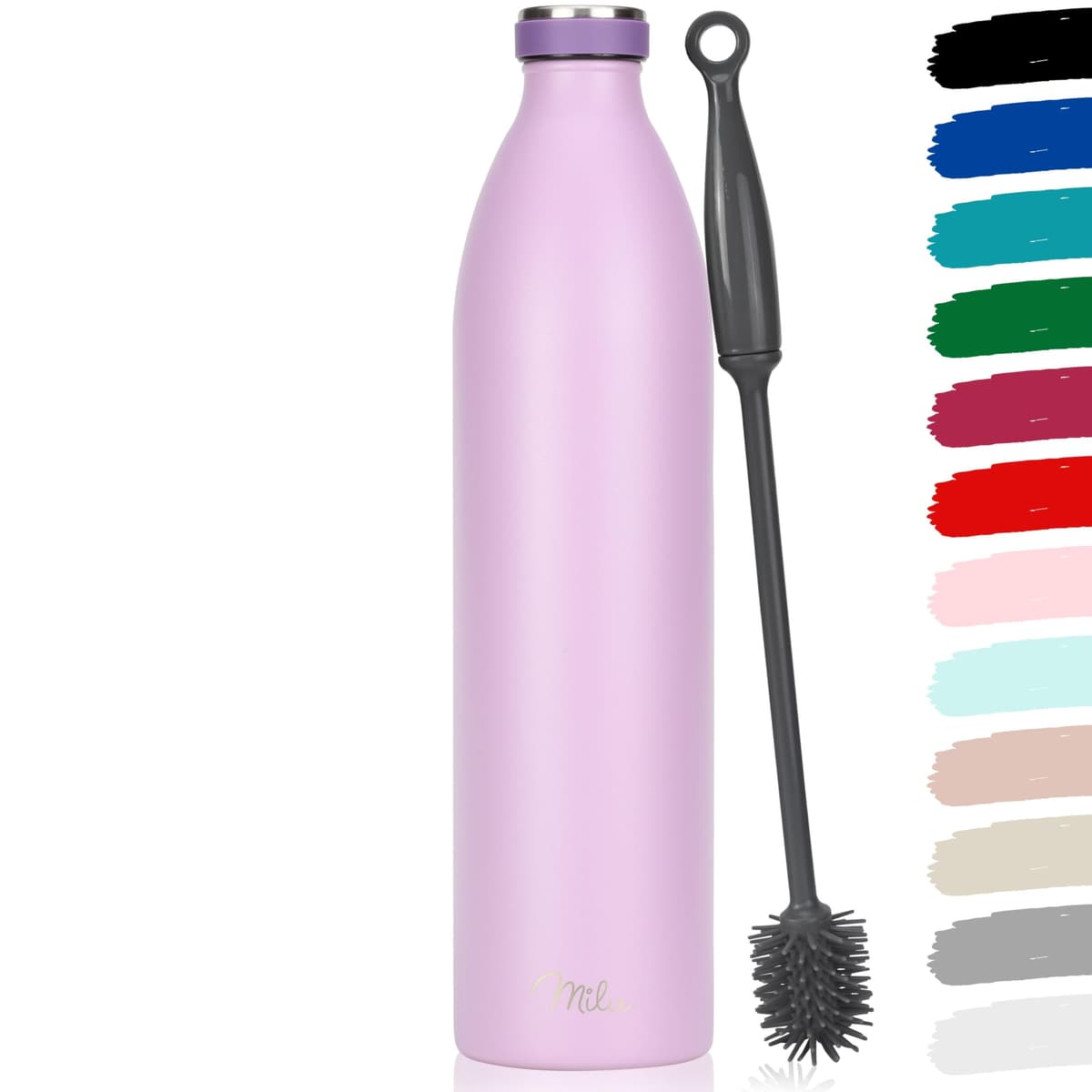 Milu Stainless Steel Drinking Bottle 1500 ml - Insulated Thermo Flask for Water - Leak Proof, Insulated and Double Walled, Carbonated (Granite Navy Blue, 1,5L) — view 23