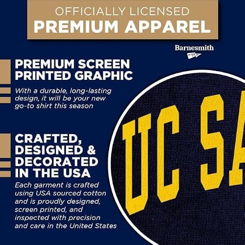 Barnesmith University of California - San Diego UCSD King Tritons Short Sleeve Adult Unisex T-Shirt, Classic, Navy, X-Large — view 3