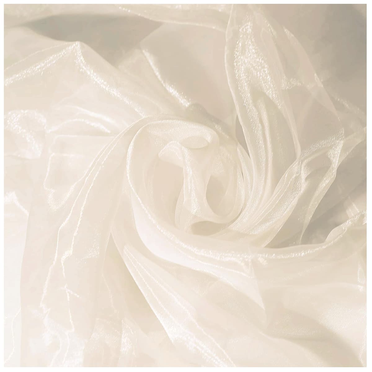 MDS Pack of 10 Yard Sheer Organza Fabric for Wedding Party Home Event Banquet Decorations, Backdrop Curtain Craft Dress Sewing Fashion DIY Crystal Organza Tulle Fabric Bolt 44” Wide - Cream