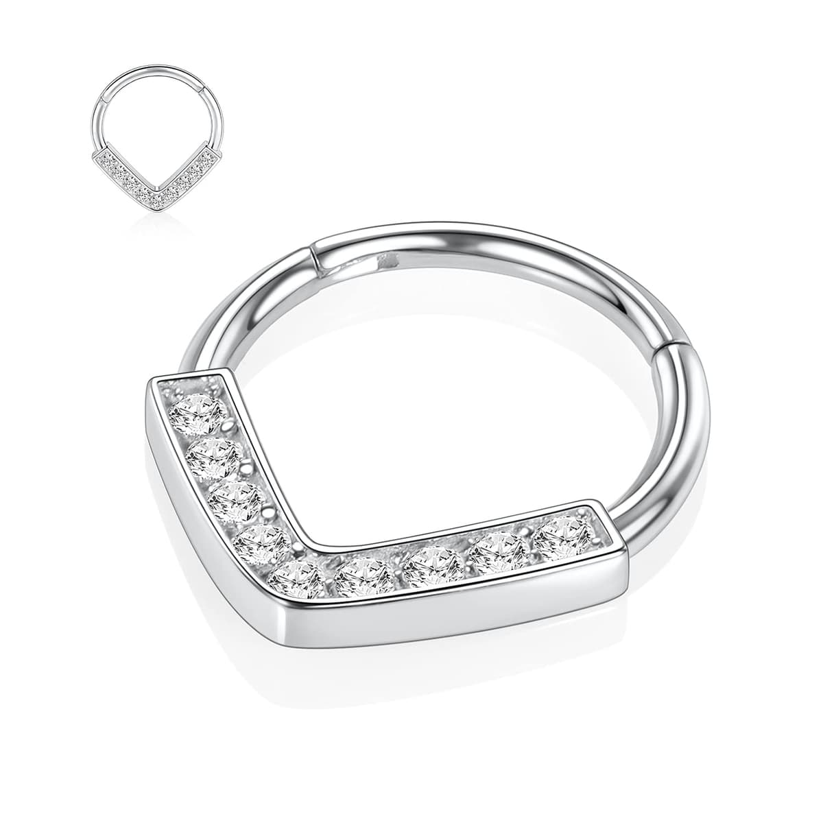 hengkaixuan Teardrop Daith Earrings Septum Jewellery Nose Hoop Ring Surgical Steel Daith Rook Tragus Piercing Jewellery Septum Clicker Ring Small Hoop Earring — view 3