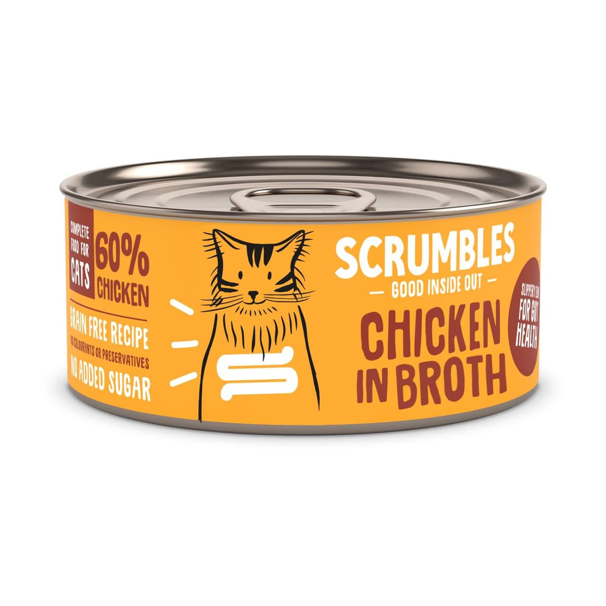 Scrumbles Natural Wet Cat Food, Shredded Chicken in Broth 12x 70g — view 2
