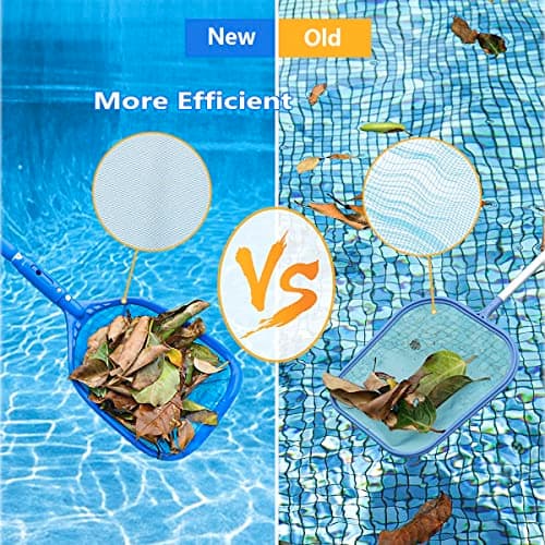 FBSPORT Pool Skimmer Net with Telescopic Pole, 59 inch Swimming Pool Leaf Net, Fine Mesh Pool Net, Pool Cleaner Maintenance Tool-Easy to Collecting Leaves for Swimming Pools, Hot Tubs, Ponds — view 3