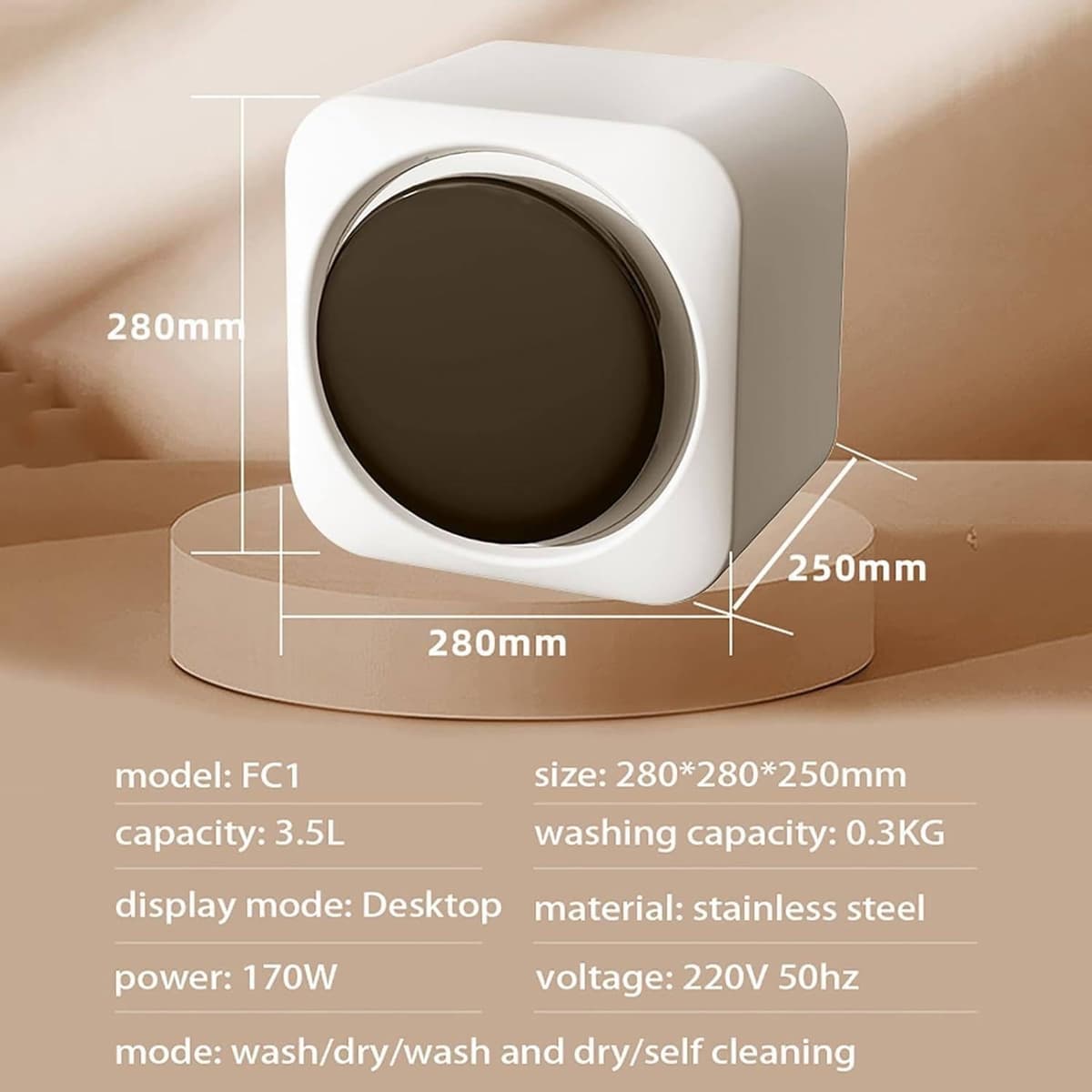 Lavadora Portátil - Lavadora Portátil Totalmente Automática con Función De Autolimpieza De Tambor - Mini Lavadora De Calcetines De 3,5 L - Secadora De Ropa Pequeña De Pared Wallhanging — view 5