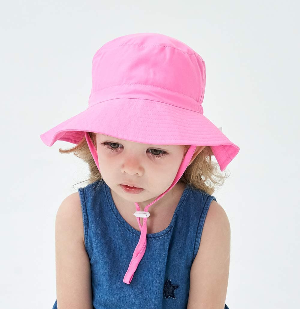 DRESHOW Baby Sun Hat Toddler Sun Protection Animal Cap Unisex Summer Bucket Hat with Chin Strap UPF 50+ — view 2