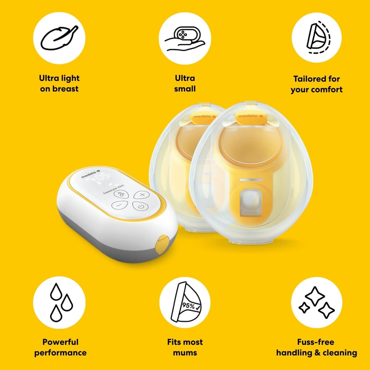 Medela Freestyle Mini Hands-Free Double Electric with Hands-Free Cups & Rechargable Battery. — view 3