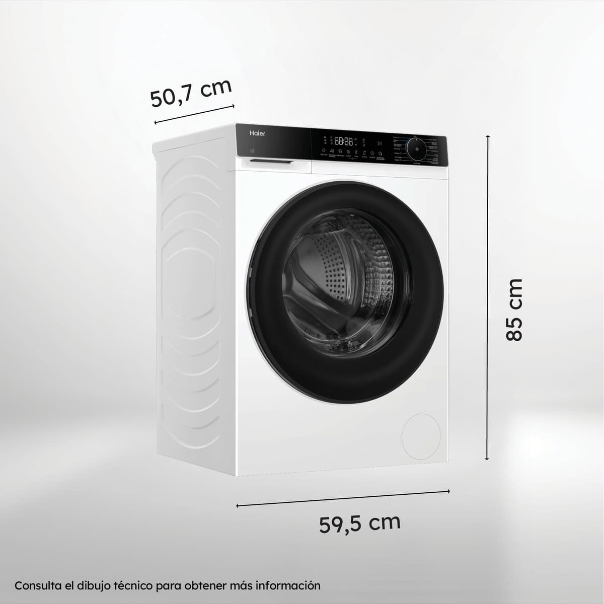 Haier X 7 HWD80BP14357TUIB Lavadora Secadora, Capacidad 8KG + 5KG, Motor Inverter, Wifi, Tecnología Antibacterias, Refresh, Inicio diferido, Detector Kg, 60cm ancho, 1400 RPM, 16 programas, Blanco — view 4