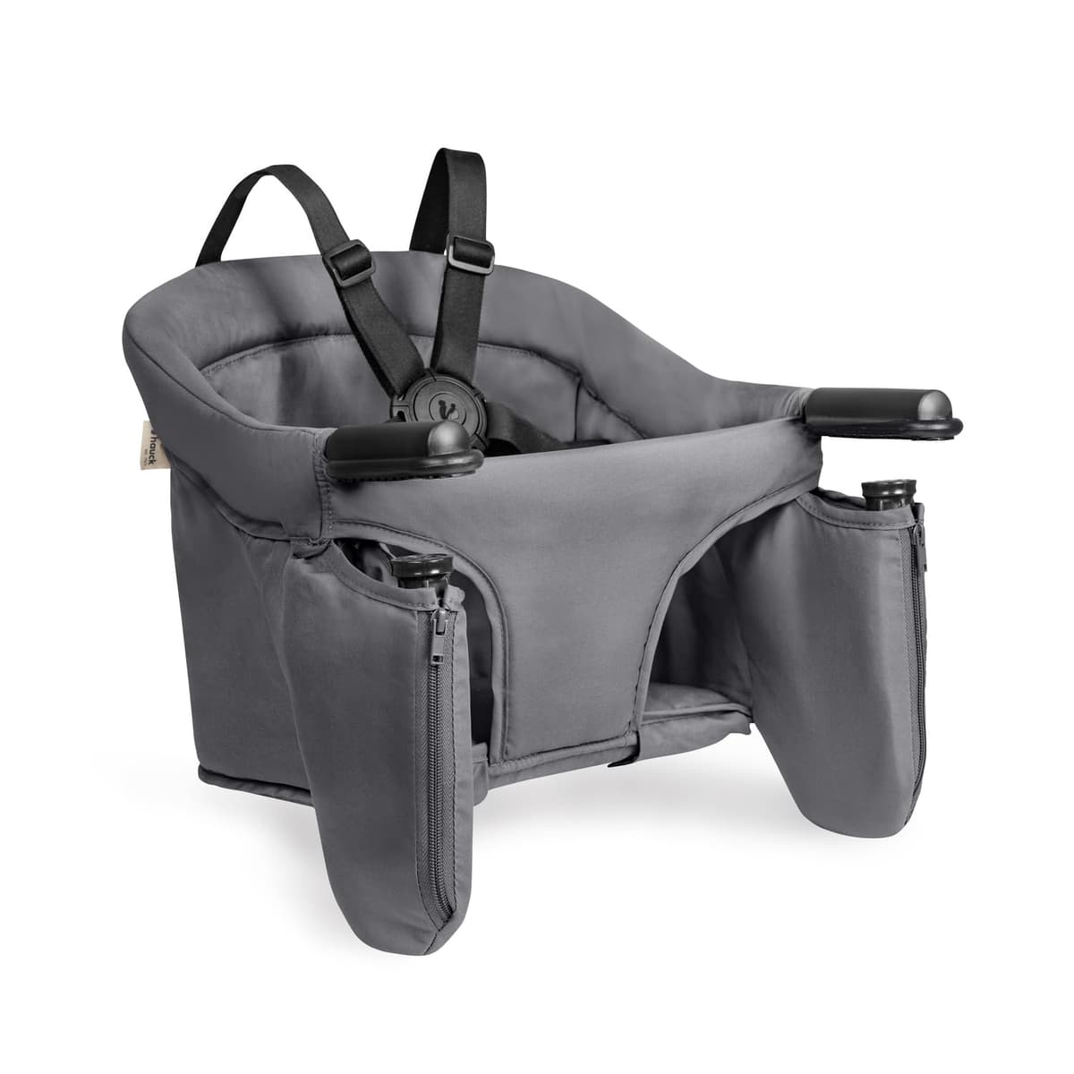 Hauck Fix N Sit Portable Baby Table Seat - Clip-On Travel High Chair for Babies & Toddlers (6m+), Secure 5-Point Harness, Foldable Screw Attachment, Washable Seat Cover, Organiser Pocket