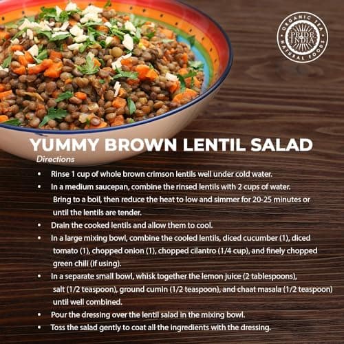 Pride Of India - Indian Whole Brown Crimson Lentils - 1.5 lbs (680 gm) Jar - Healthy Culinary Nutritious Lentils - Rich in Protein (9g) and Dietary Fiber (5g) per Serving (16 Servings) -Amazing Value — view 5