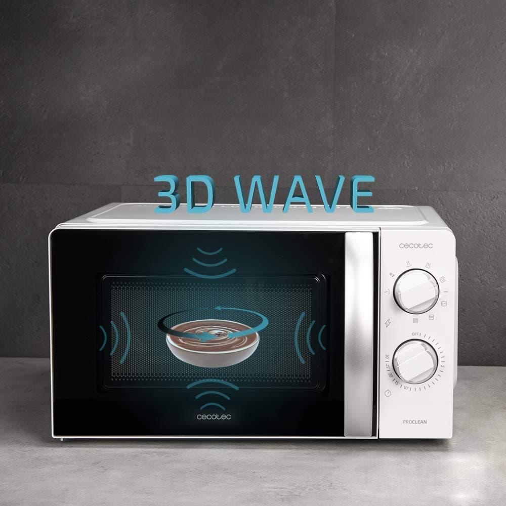 Cecotec Microondas con Grill ProClean 2110. 700W con 6 Niveles de Potencia, Capacidad 20 L, Función Grill, Tecnología 3DWave, Modo Descongelación, Temporizador hasta 30mins — view 4