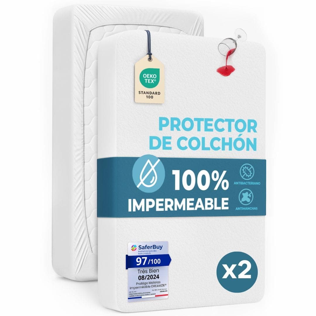 Dreamzie Protector Colchon 150 x 190 Impermeable – Funda Colchon 150x190 cm Suave e Hipoalergénica – Transpirable – Certificado Oeko-Tex — view 7