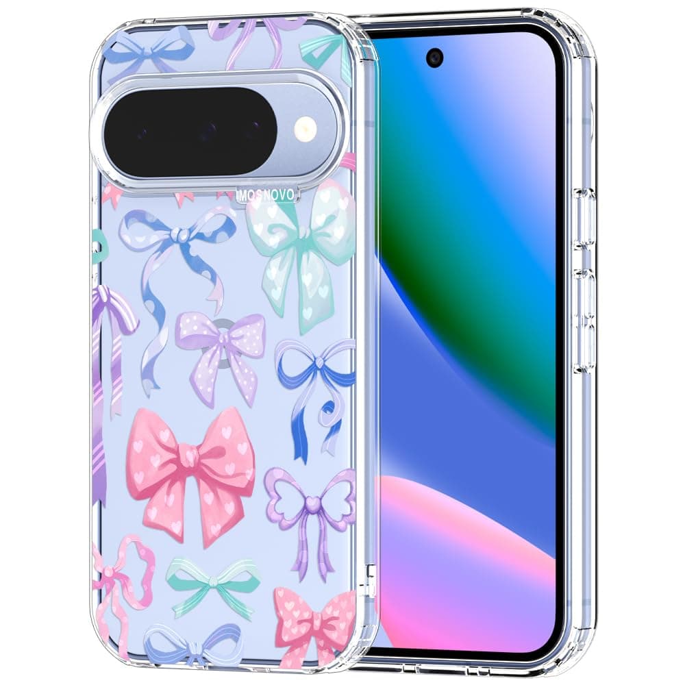 MOSNOVO Case for Google Pixel 9 & Pixel 9 Pro, [Buffertech 6.6ft Military-Grade Drop Protection] [Anti Peel Off Tech] Clear TPU Bumper Phone Case Cover Design - Eucalyptus — view 41