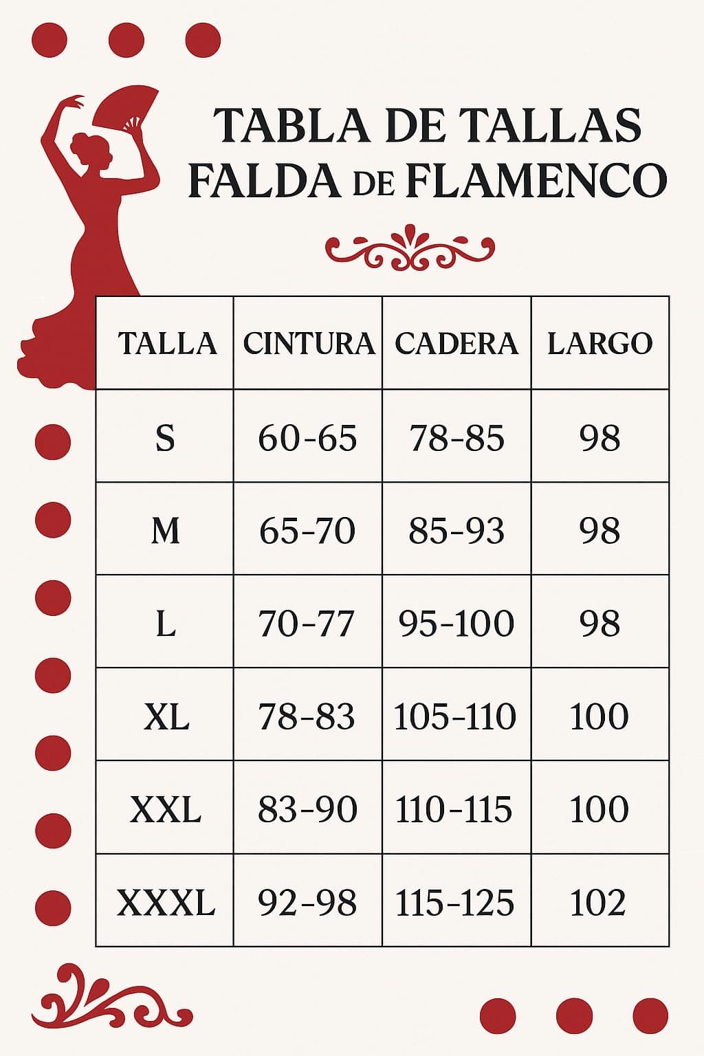 Falda Flamenca Mujer con 5 Volantes – Mucho Vuelo y Caída Espectacular – Ligera, Cómoda y Ideal para Baile, Ensayo o Escenario — view 4