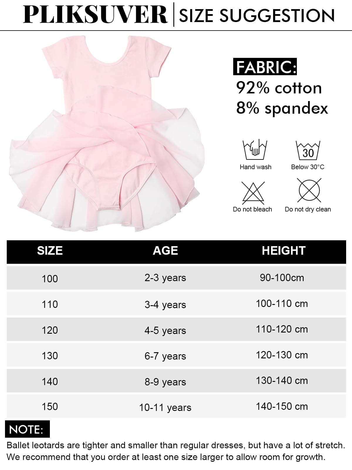 Vestido de Ballet para Niñas Manga Corta Maillot de Danza con Falda de Gasa — view 3