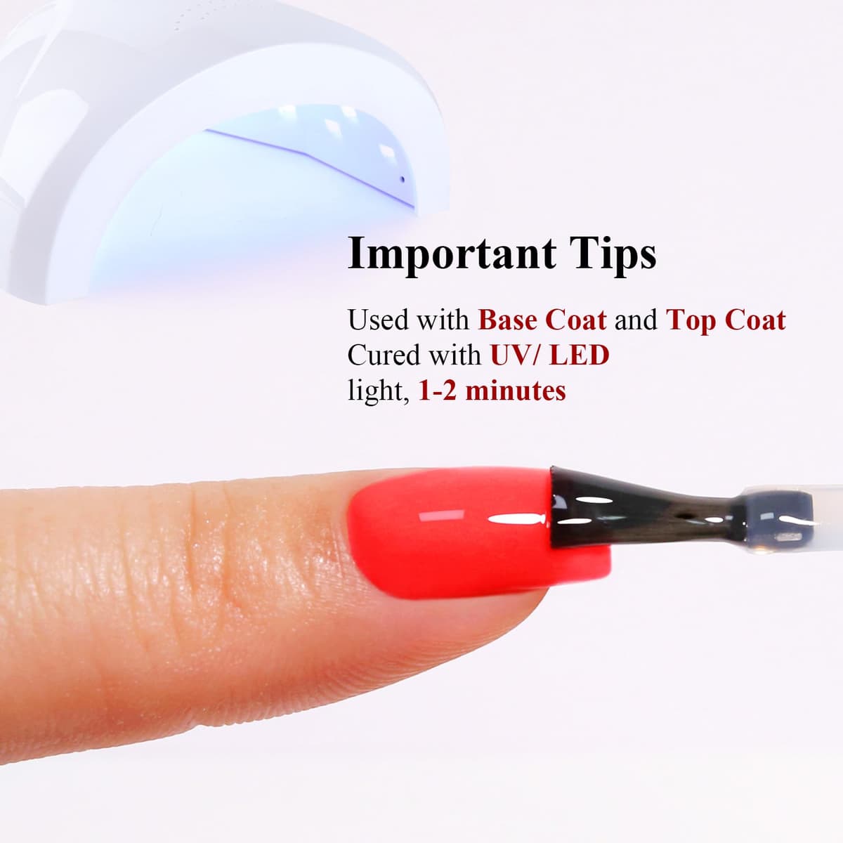 Ozzeal Neon Gel Polish, 15ML Neon Strawberry Red Gel Nail Polish Spring Summer Soak off LED UV Art Starter Manicure Salon DIY Design — view 2