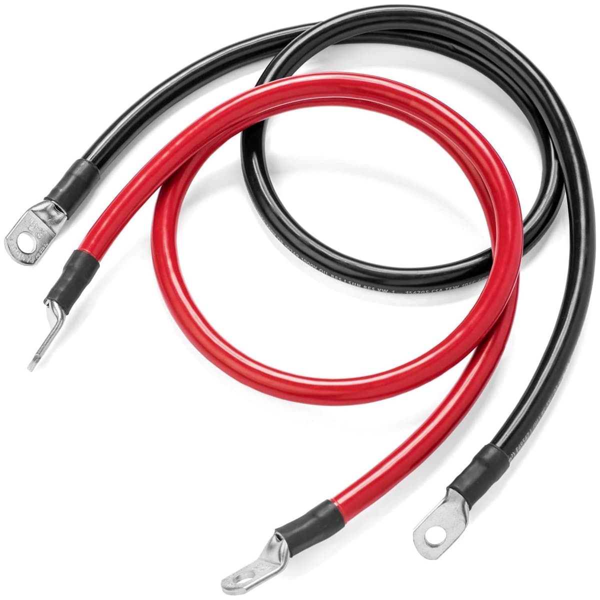 Spartan Power 4 AWG Cable de la batería - único Negativo (Única Negro 8 pies - 5/16 ", 5/16 "terminales de Anillo)