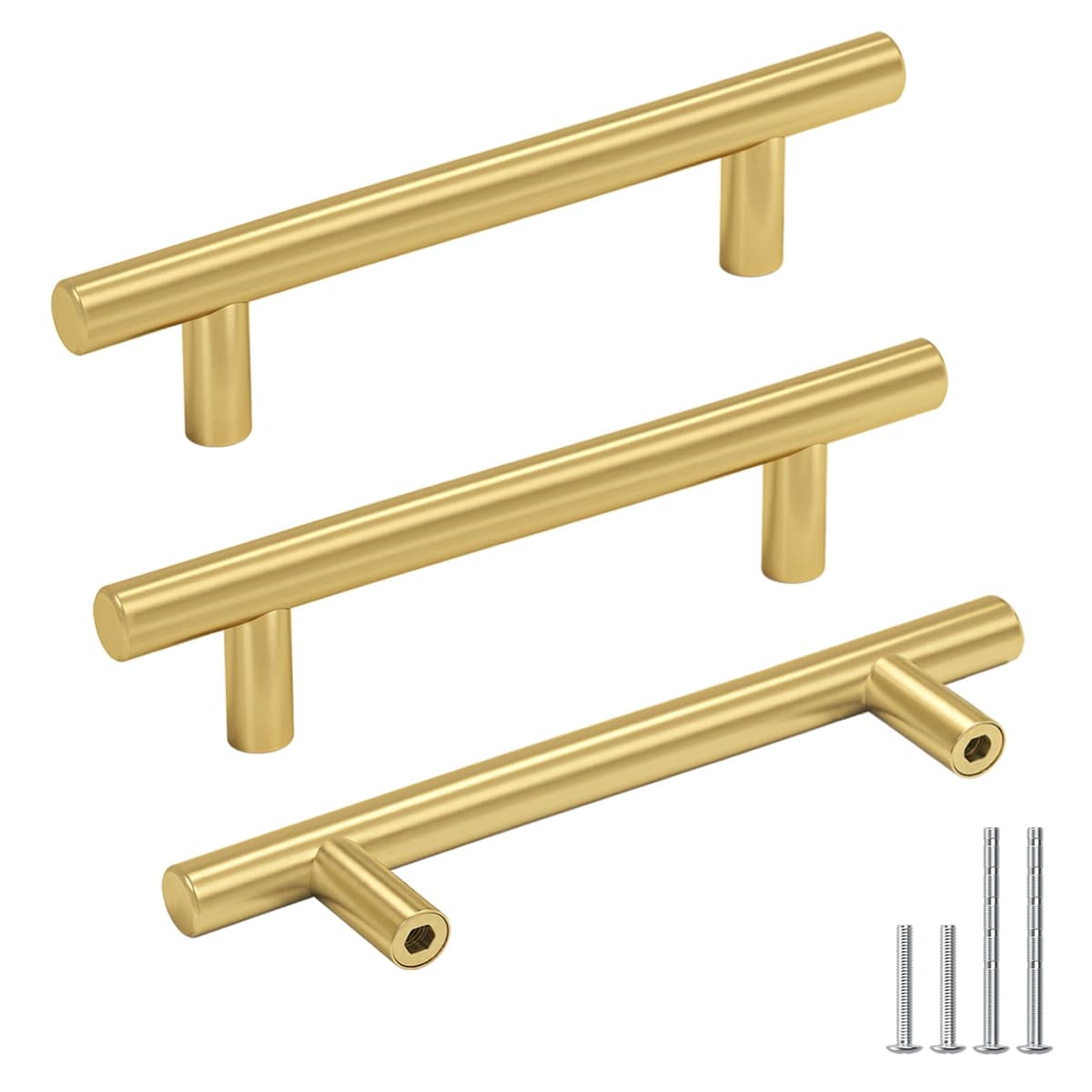 goldenwarm LS201BSS160 15 tiradores de acero inoxidable, distancia entre orificios, 160 mm, tiradores de barra para armario, cajones, puertas y cocina — view 20