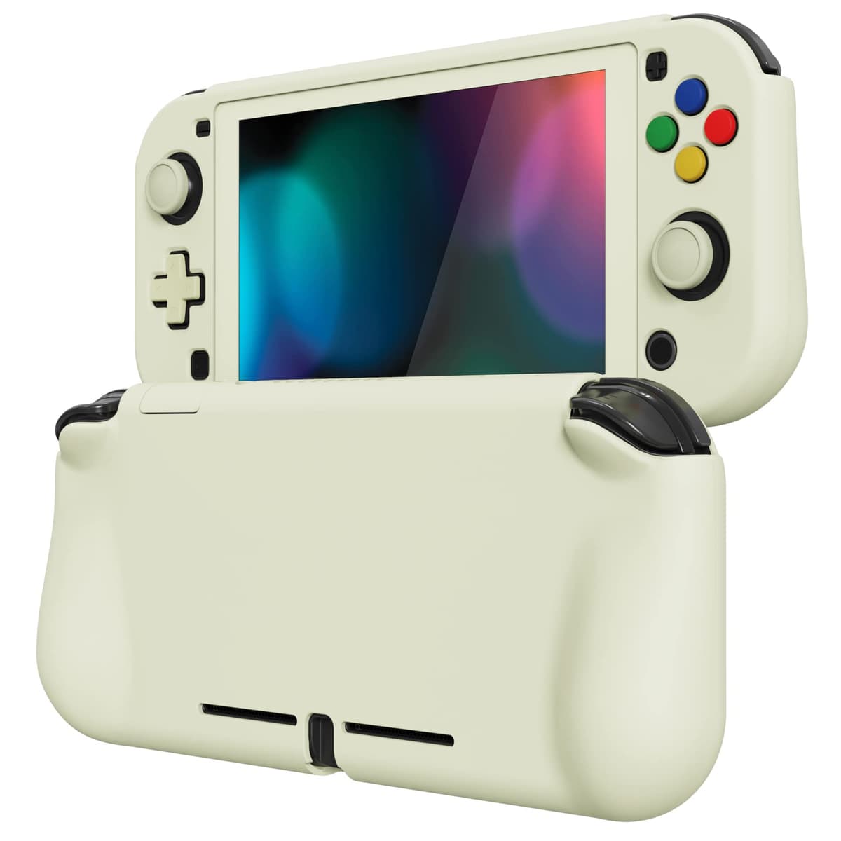 playvital ZealProtect Protective Case for Nintendo Switch Lite, Hard Shell Grip Cover for Nintendo Switch Lite w/Screen Protector & Thumb Grip Caps & Button Caps - Antique Yellow