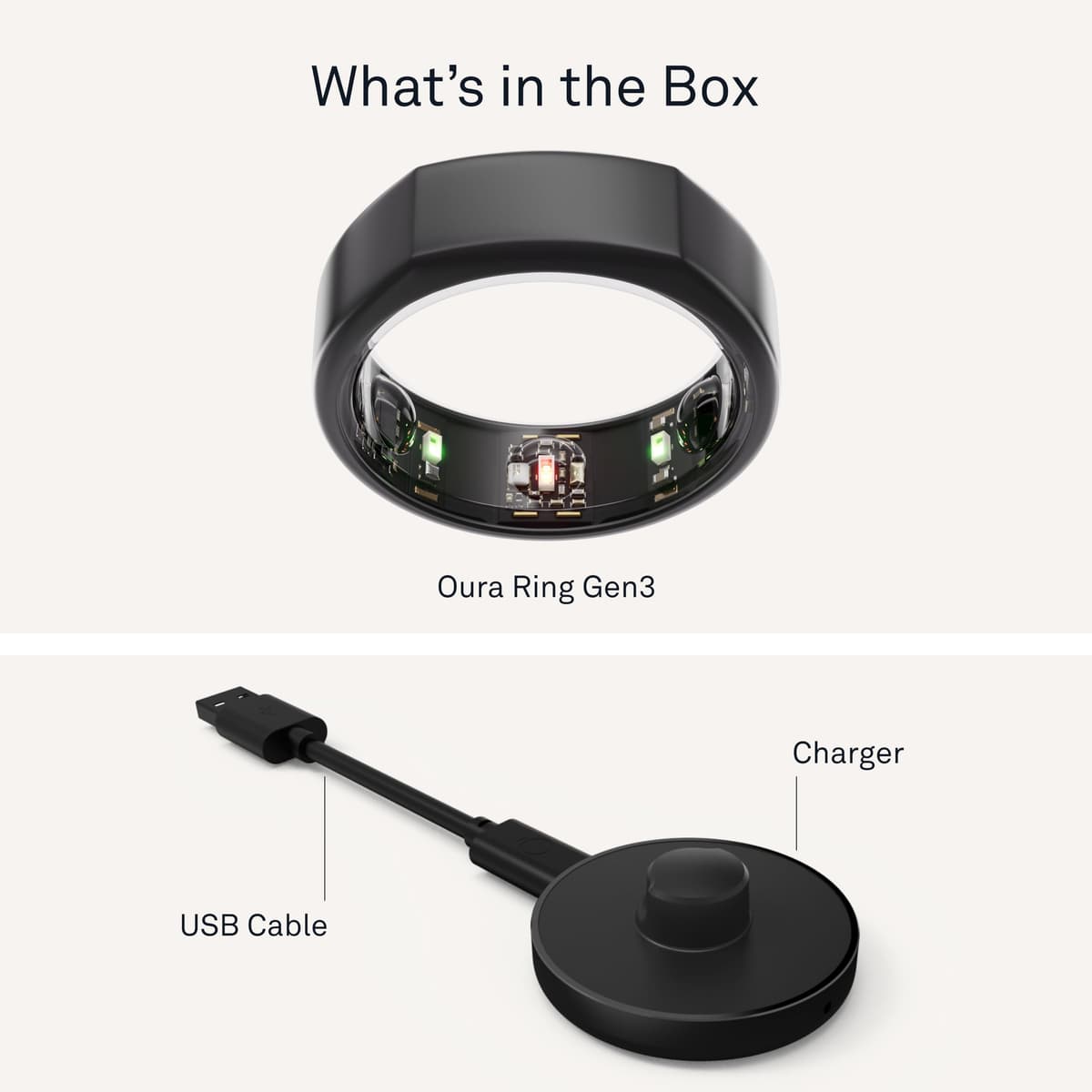Oura Gen3 Heritage Smart Ring - Size 6, Stealth | Sleep, Heart Rate and Fitness Tracking Wearable - Up to 7 Day Battery Life - iOS/Android Compatible - Size First with Oura Sizing Kit — view 8