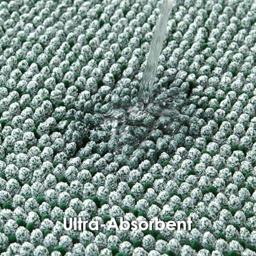 EHEYCIGA Super Absorbent Dog Door Mat for Muddy Paws 30x20 Inch Indoor, Front Doormat Outside Entrance, Quick Dry Chenille Washable Dog Crate Bed, Non-Slip Pet Rug Mud Mat Outdoor Entryway, Green — view 2